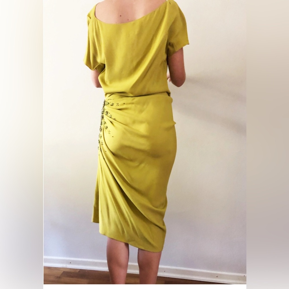 ***SOLD*** Christian Dior Galliano Fall 2007 Chartreuse Beaded Runway Dress - Picture 12 of 13